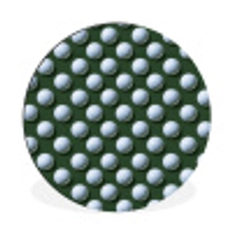 Ballen - Golf - Groen Wandcirkel aluminium klein 190 -3d