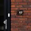 Bruine diagonale banen - Traditioneel Naambord Rechthoek middel -sfeer1-rechthoek-S