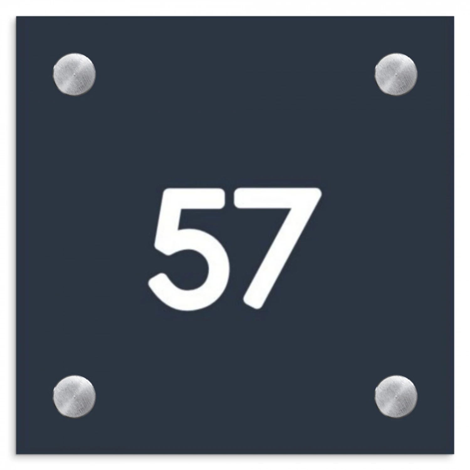 Effen blauw - Traditioneel Naambord Vierkant klein -3d