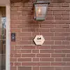 Lichtroze met stippen - Modern Naambord Hexagon klein -sfeer7-hexagon-XS