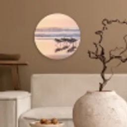 Zee - Vogels - Strand Wandcirkel kunststof plaat 5mm dik klein -sfeer1