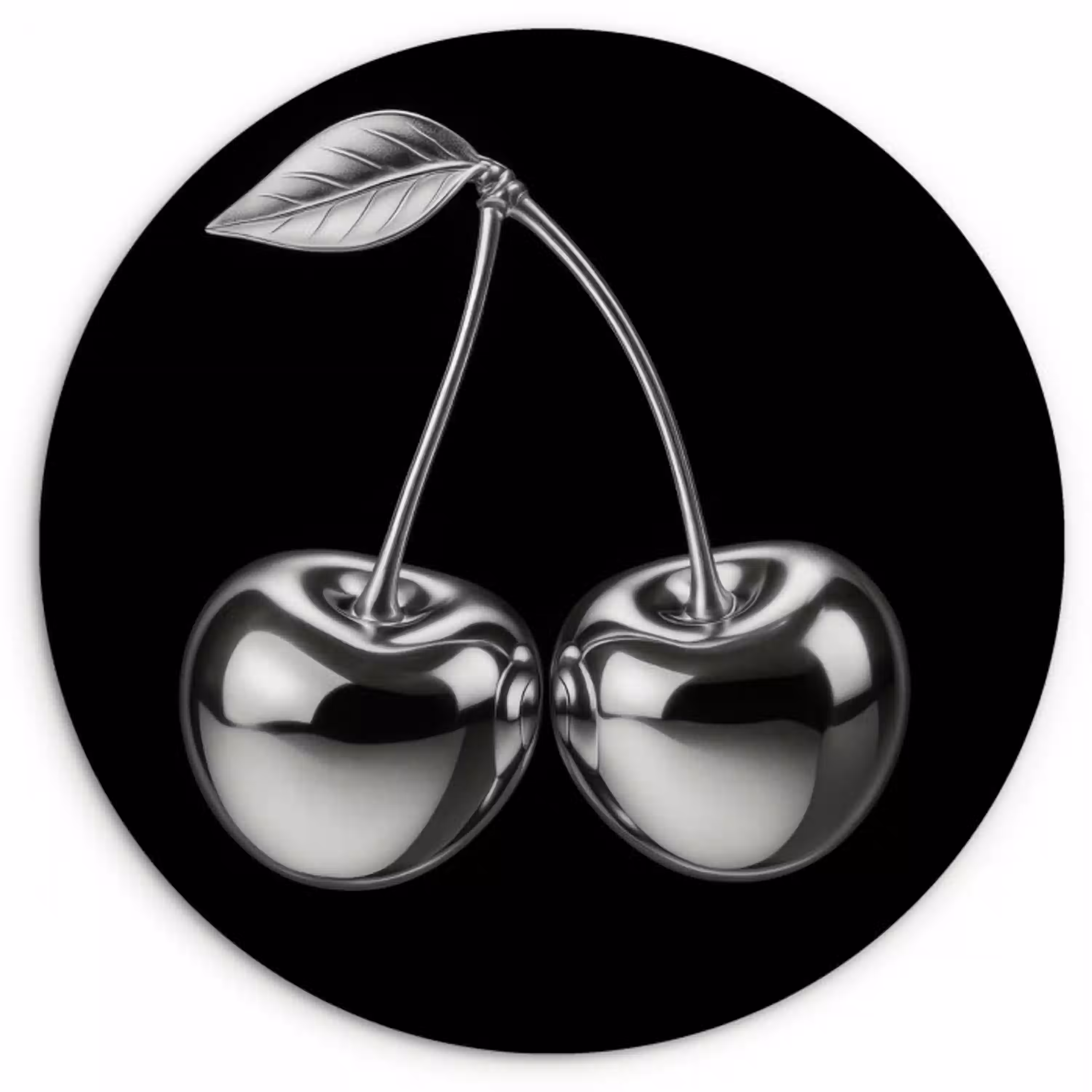 Kers - Luxueus - Metallic Wandcirkel kunststof plaat 5mm dik klein -3d
