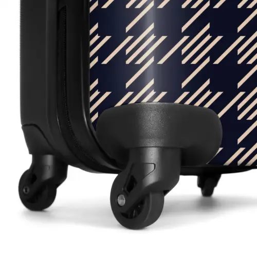 Donker pied-de-poule patroon met diagonale streepvulling NBS - Handbagage koffer - Kinderen Unisex middel -wiel