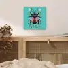 Kever - Bloemmotieven - Turquoise - Bladeren aluminium wit klein -sfeer3