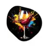Wijn - Glas - Graffiti - Borrel - Rood - Verf Wandcirkel Organisch Plexiglas middel -3d