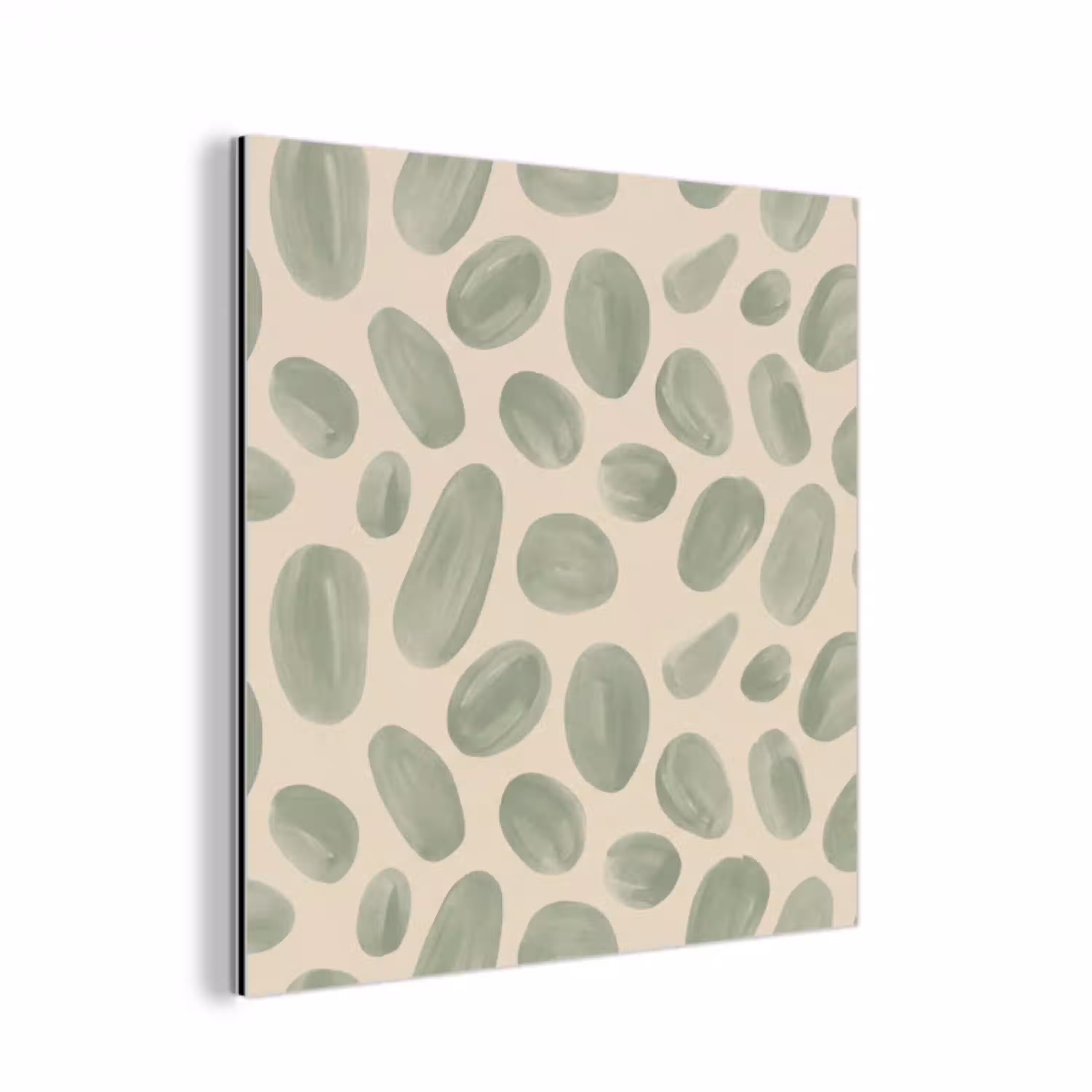 Abstract - Patroon - Organisch - Groen - Modern aluminium wit klein -3d