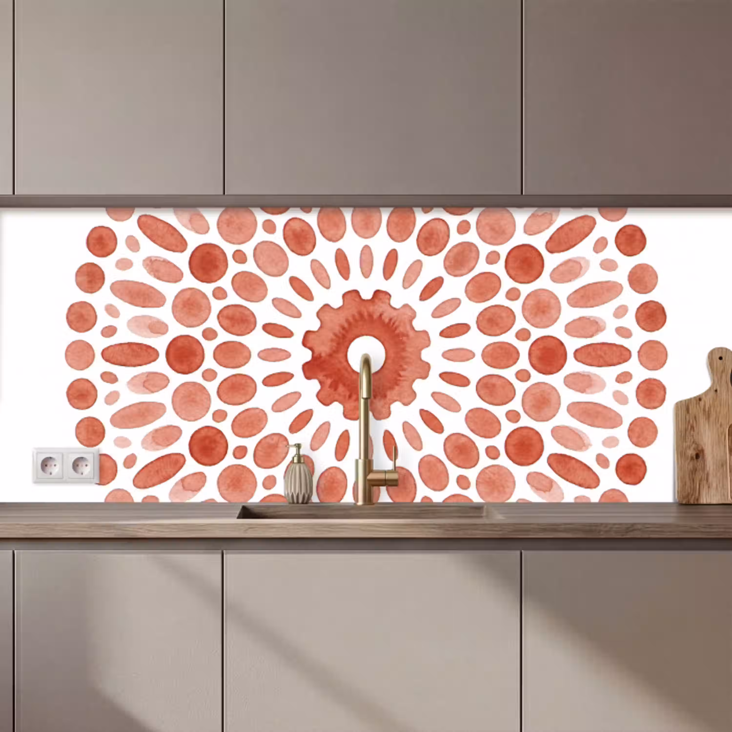 Patroon - Cirkels - Abstract - Modern - Rood keuken achterwand 2 middel zz_3dshopping