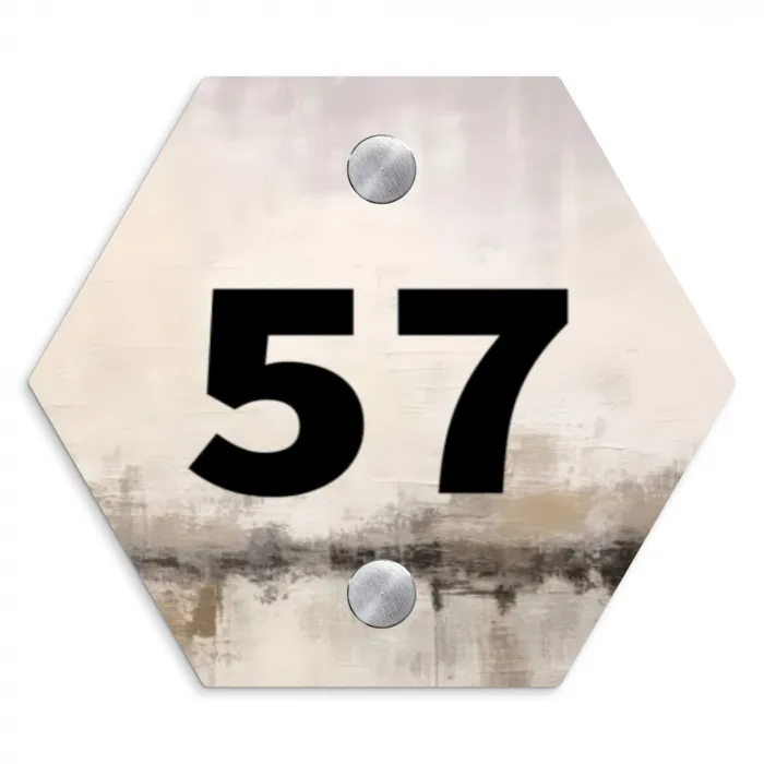 Geschilderd - Traditioneel Naambord Hexagon klein -3d