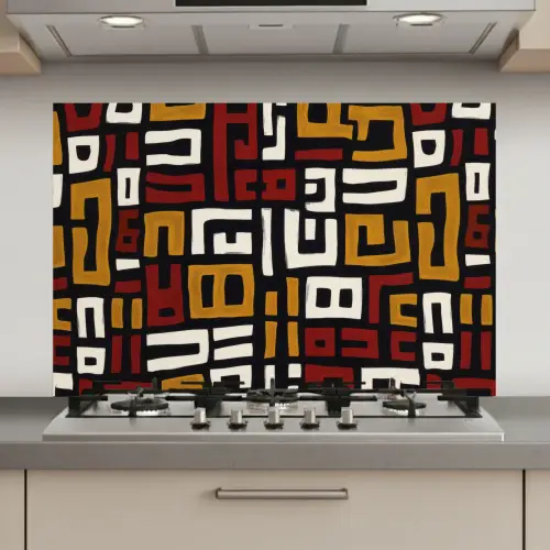 Abstract - Patroon - Rood keuken achterwand spatscherm klein -3d_website