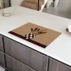 Minimalistisch - Vaas - Bloemen - Bruin Inductie beschermer vinyl 3mm klein -sfeer8