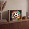 Voetbal - Verf - Kleuren - Zwart - Wit Light Box met batterij (Wandlamp) middel -sfeer2