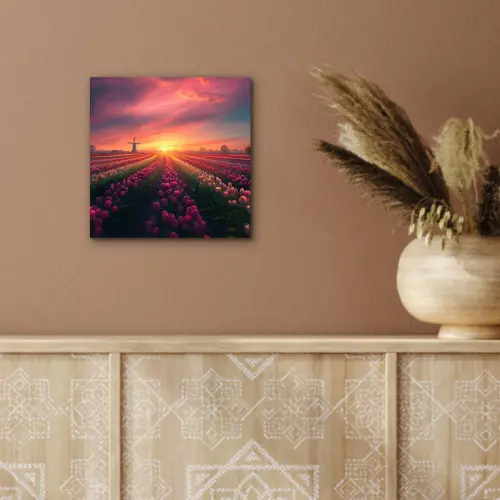 Windmolen - Zonsondergang - Landschap aluminium wit klein -sfeer4