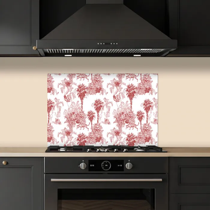 Jungle - Natuur - Rood keuken achterwand spatscherm klein 900 -sfeer1
