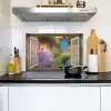 Doorkijk - Bloemen - Raam - Natuur Inductie beschemer met haakjes klein -sfeer2