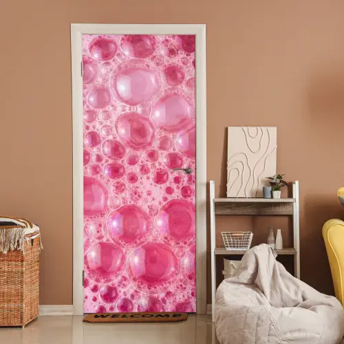 Roze - Schuim - Bubbels deurposter klein -sfeer1