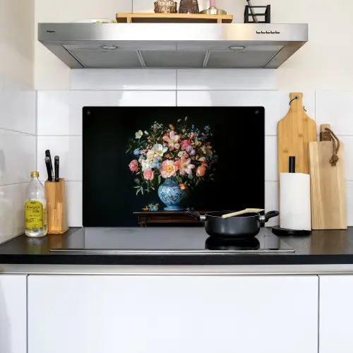 Roze - Bloemen - Vaas - Kleuren Inductie beschemer met haakjes klein -sfeer2