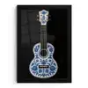 Ukelele - Delfts - Blauw - Muziek fotolijst zwart zonder passe partout klein -3d