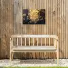 Bloemen - Takken - Goud - Sierlijk Tuinposter op houten frame 2 cm dik klein -sfeer4