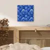 Bubbels - Patroon - Blauw aluminium wit klein -sfeer3