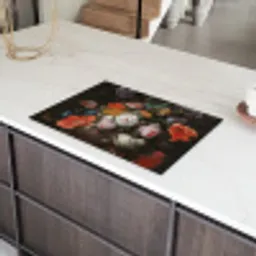Stilleven met bloemen en een horloge - Schilderij van Abraham Mignon Inductie beschermer vinyl 3mm klein -sfeer8