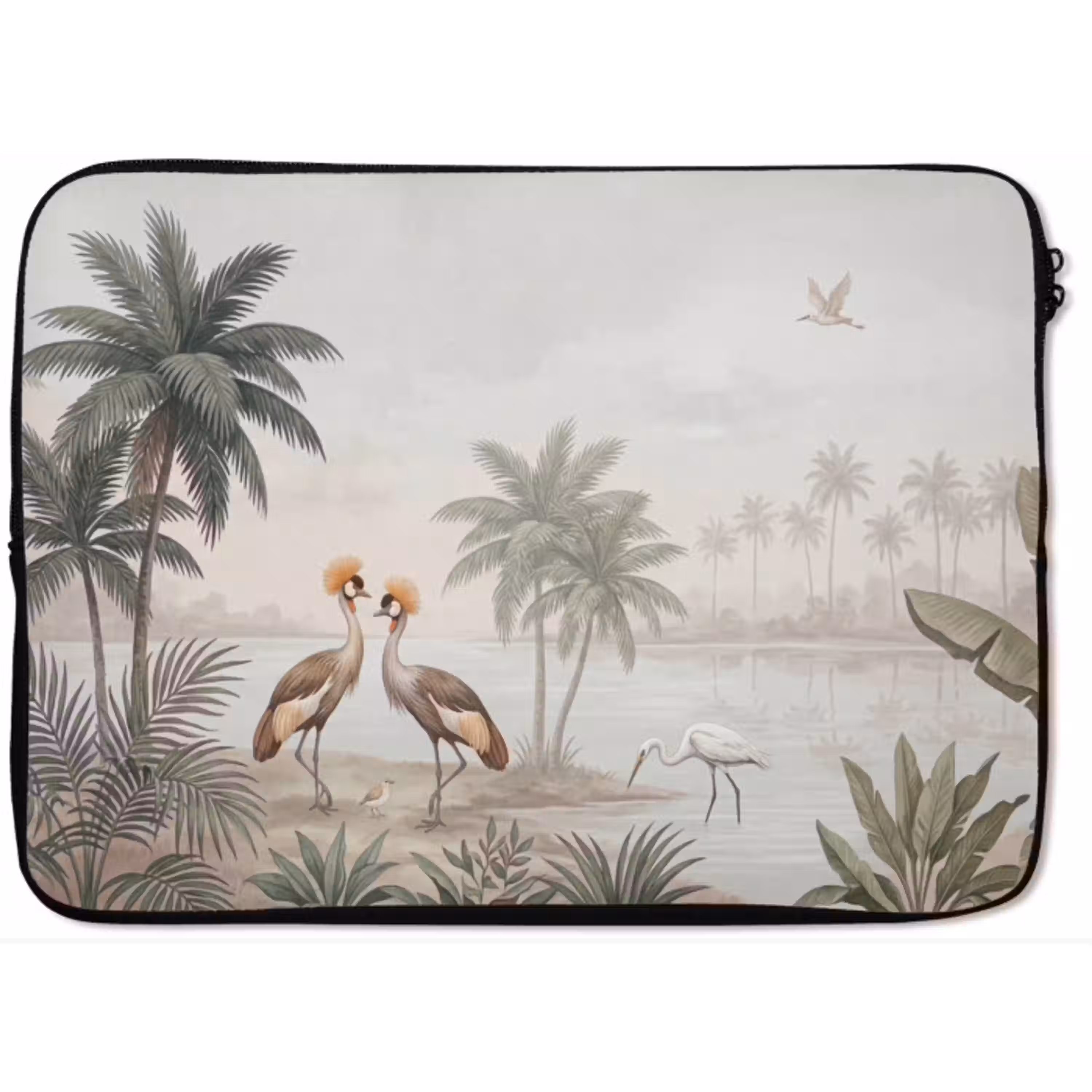 Kraanvogels - Palmbomen - Tropisch laptophoes neopreen klein -zkaufland3dotto
