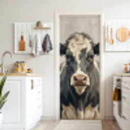 Koe - Portret - Dieren - Modern deurposter klein -sfeer5