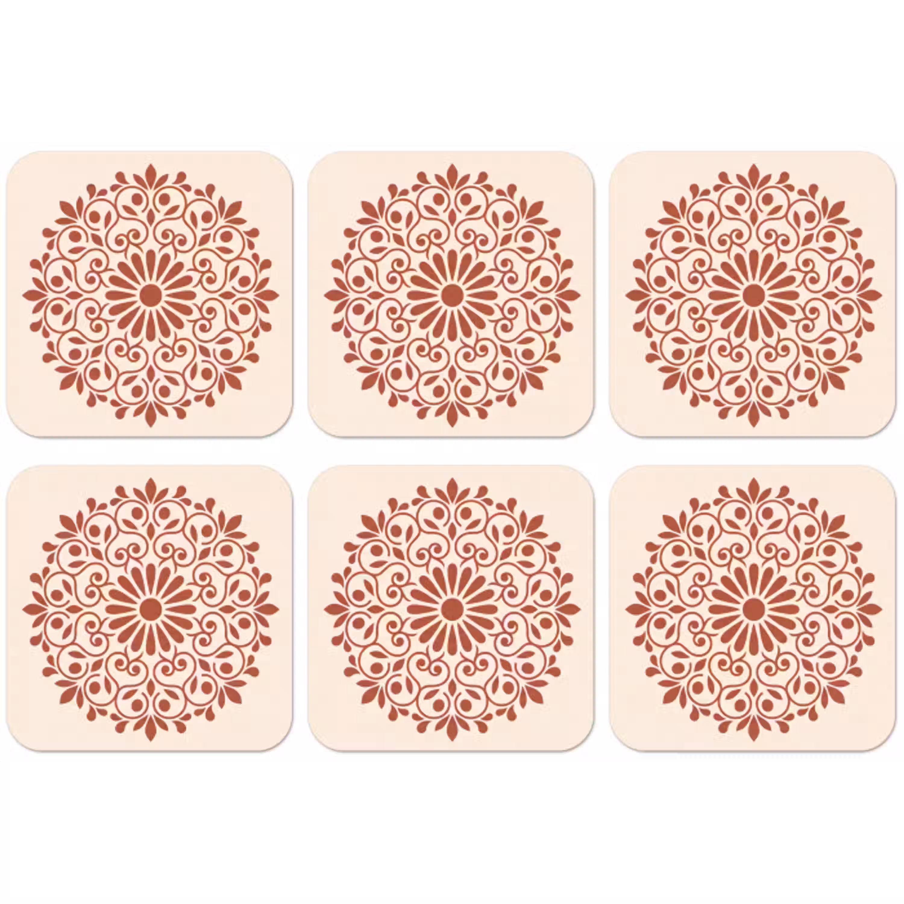 Decoratie - Cirkel - Symmetrisch - Modern - Roodbruin onderzetter kurk middel -zkaufland3dotto