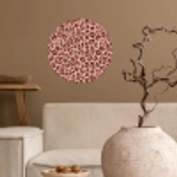 Luipaard - Patroon - Roze Wandcirkel behangsticker klein 186 -sfeer1