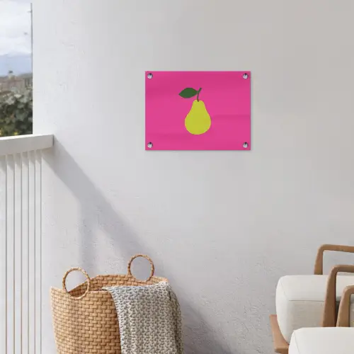 Illustratie - Fruit - Peer - Groen tuinposter los doek klein -sfeer8