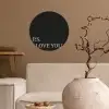 Zwart - Minimalistisch - Valentijn Wandcirkel behangsticker klein -sfeer1