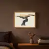 Vrouw - Golven - Zwart Light Box met batterij (Wandlamp) middel -sfeer4