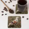 Duif - Bloemen - Natuur onderzetter kurk middel -sfeer2