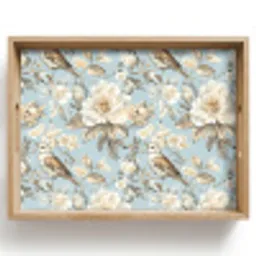 Botanisch - Zangvogel - Blauw Dienblad Rechthoek middel 911 -z3d_shopping