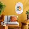 Disco - Discobal - Meloen - Pastel Wandcirkel Ovaal Forex klein -sfeer4