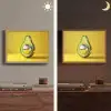 Avocado - Discobal - Geel - Glitter Light Box met batterij (Wandlamp) middel -sfeer3