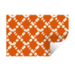 Oranje - Ruitpatroon - Wit Muursticker klein 286 -3d