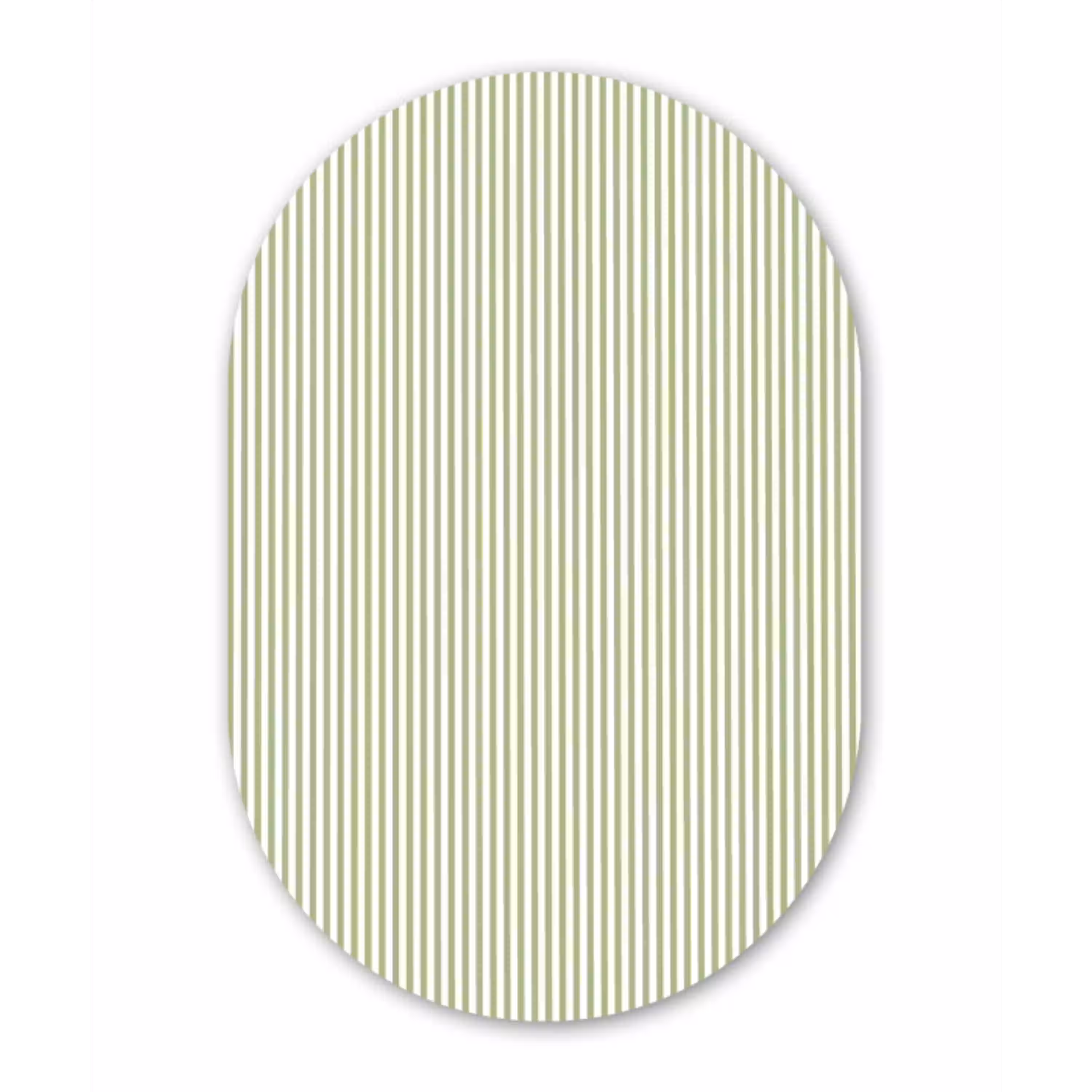 Saliegroen - Strepen - Minimalistisch - Patroon Wandcirkel Ovaal Glas middel 847 -3d