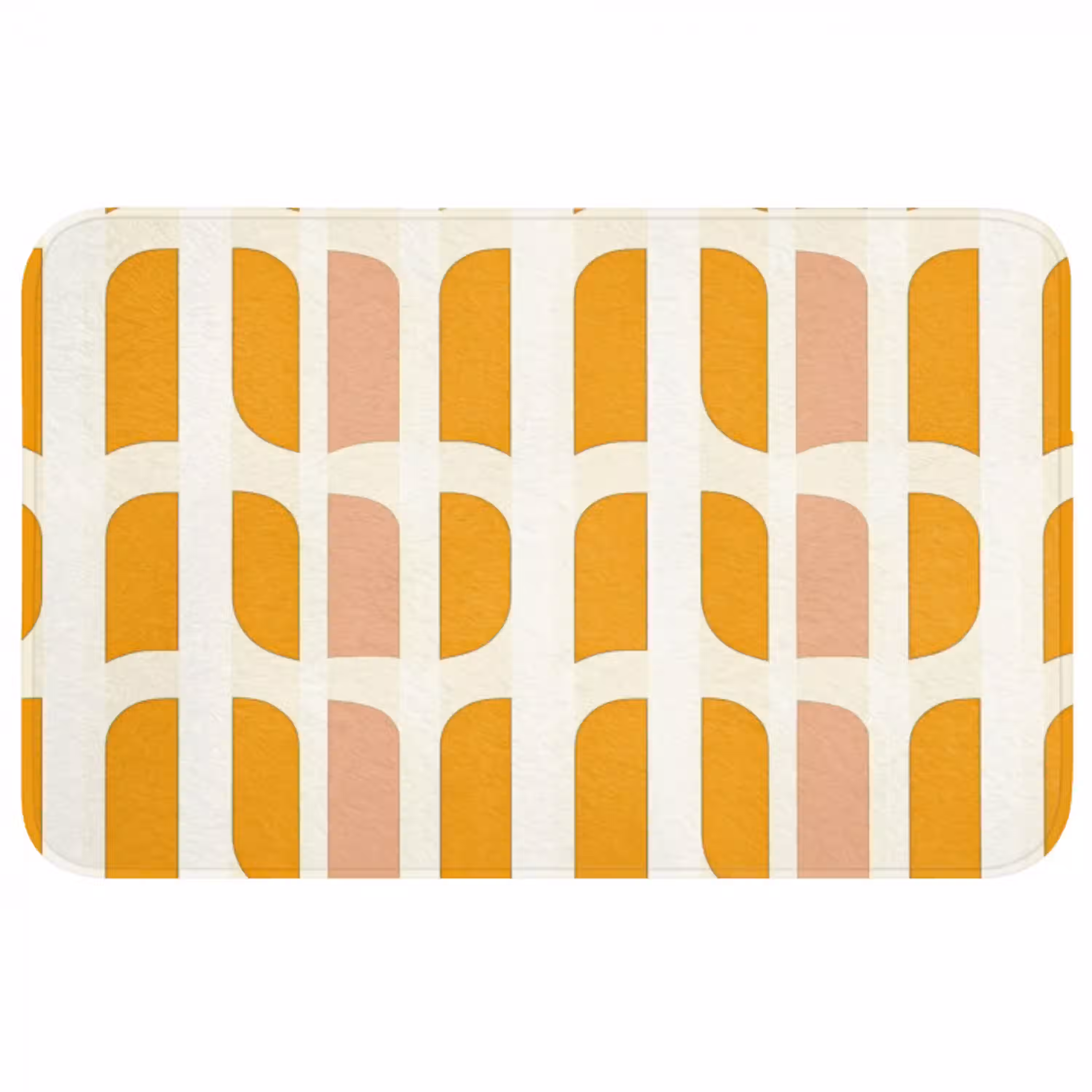 Geometrisch - Patroon - Geel - Roze Badmat middel 997 -3d