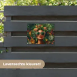 Vrouw - Panterprint - Jungle - Natuur - Luxe tuinposter los doek klein -sfeer3