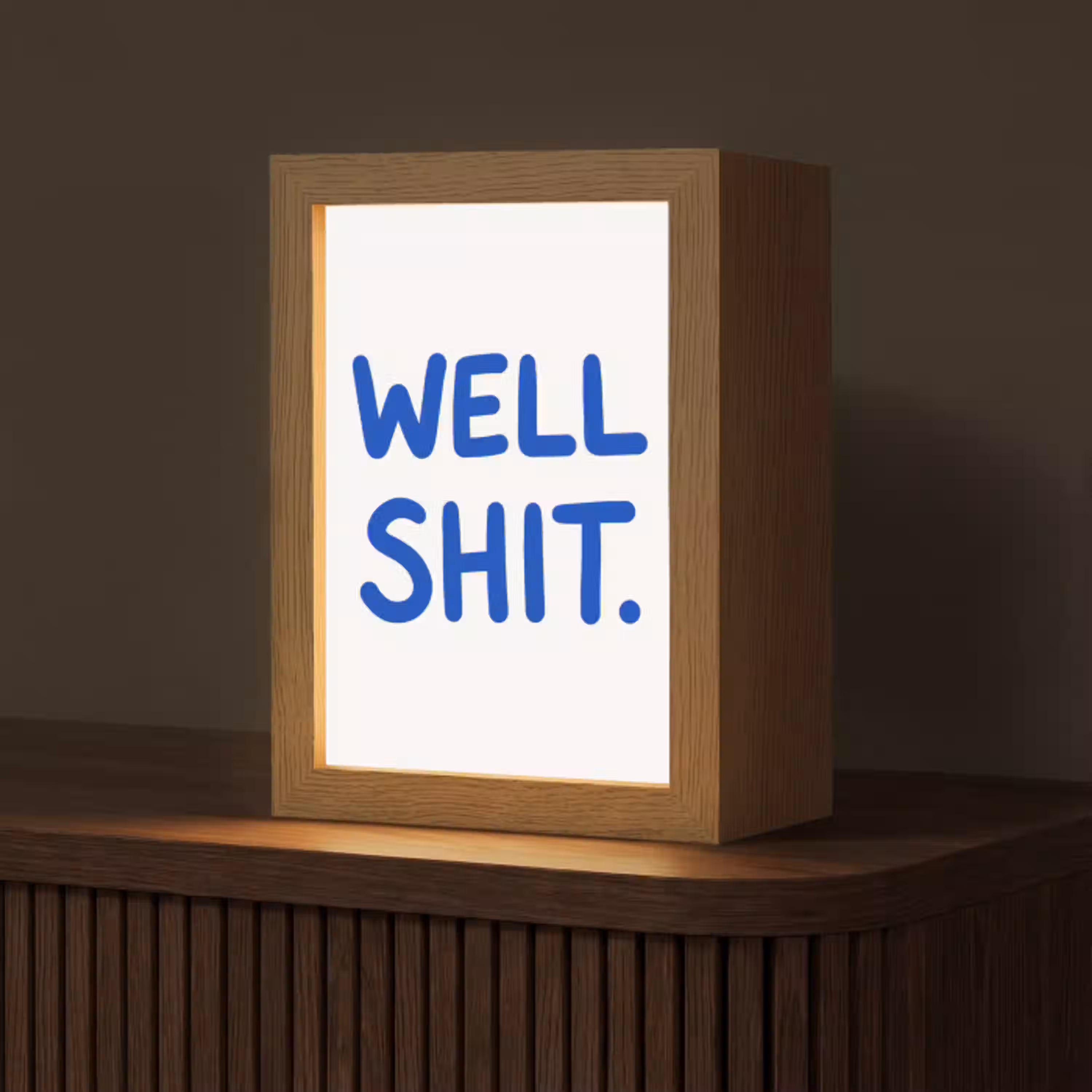 Blauw - Quote - Wit Light Box met kabel (Tafellamp) klein -z3d_website