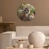 Dennenappels - Kerstsfeer - Bruin - Groen Akoestische PET Vilt - Rond klein -sfeer1