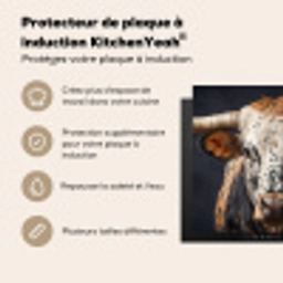 Stier - Kleurrijk - Hoorns Inductie beschermer vinyl 3mm middel -usfeer2_FR
