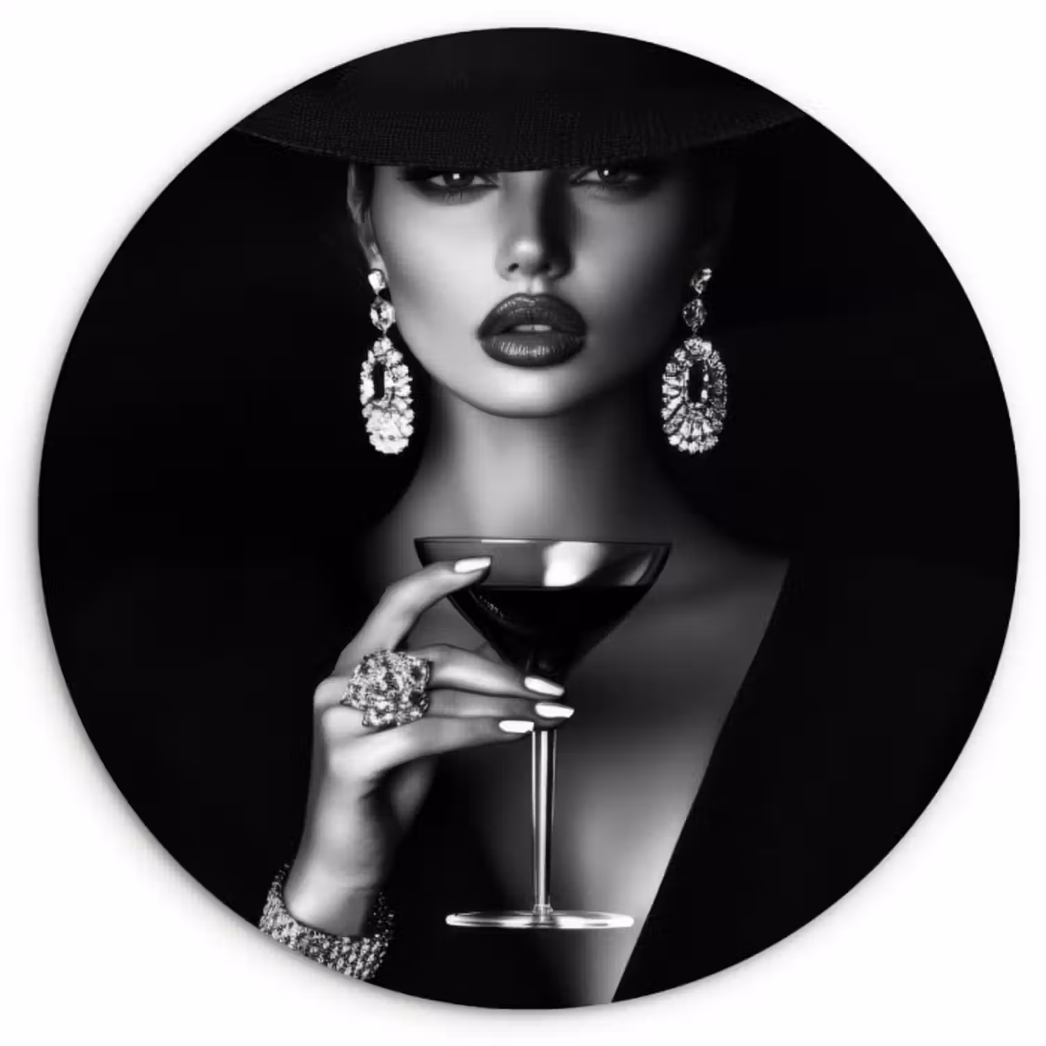 KitchenYeah - Küche - Forex Wandkreis - Frau - Cocktail - Schick