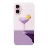 Cocktail - Paars - Minimalistisch - Citroen Apple iPhone 16 klein -3d