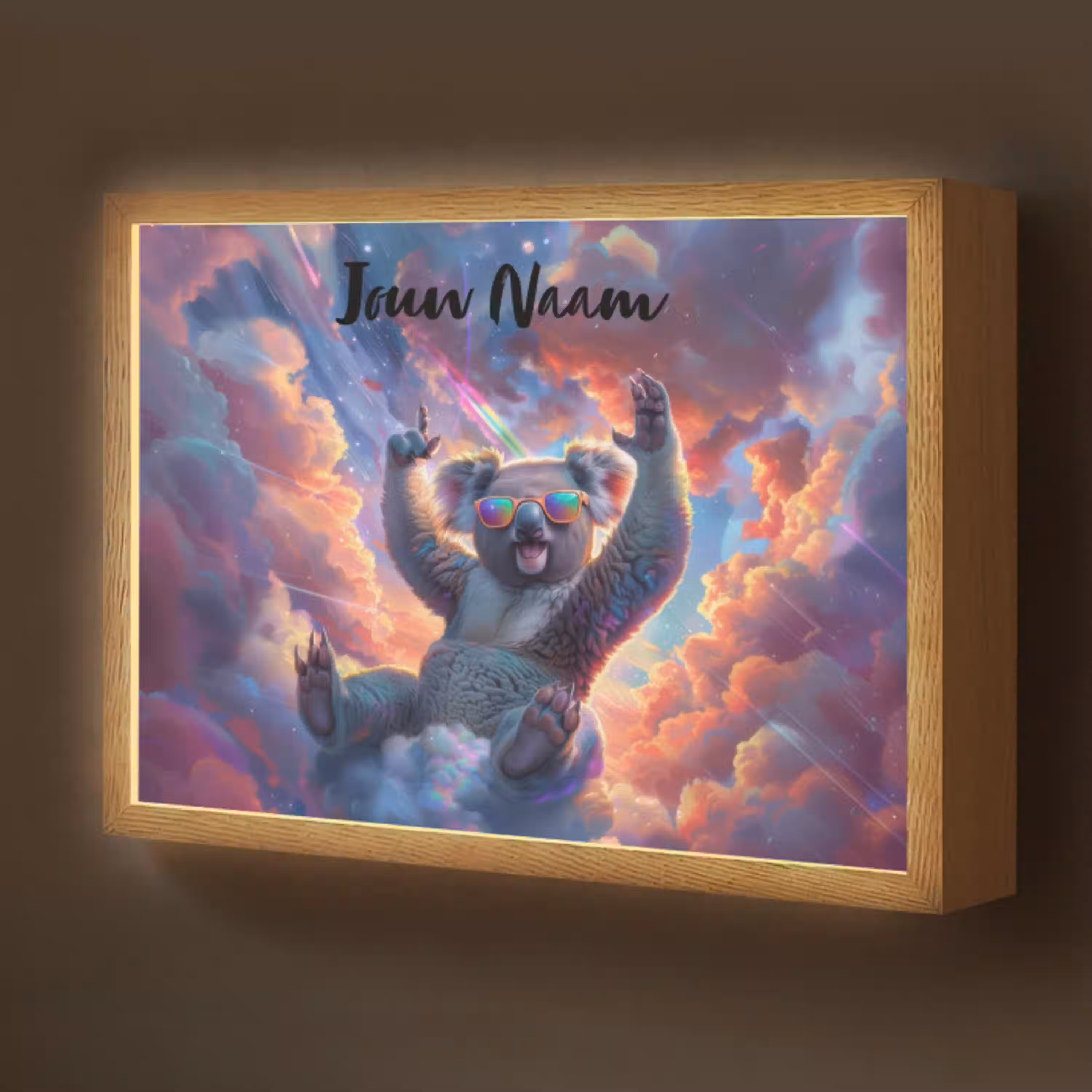 Koala - Dier - Zonnebril - Wolken Light Box met batterij (Wandlamp kind) middel -z3d_website