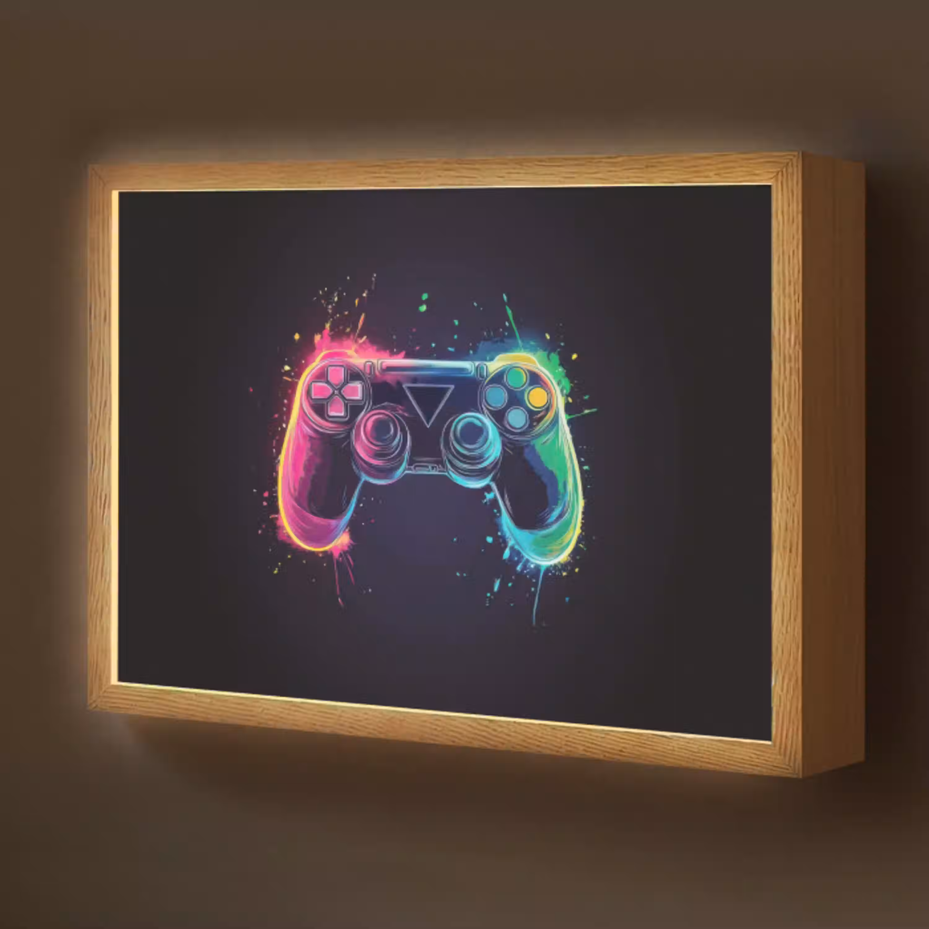 Grafisch - Controller - Neon - Verfspatten Light Box met batterij (Wandlamp kind) middel -z3d_website