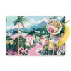 Kleurrijk - Huizen - Heuvels - Roze Placemat vinyl groot -zzzproduct_Kitchenyeah-website