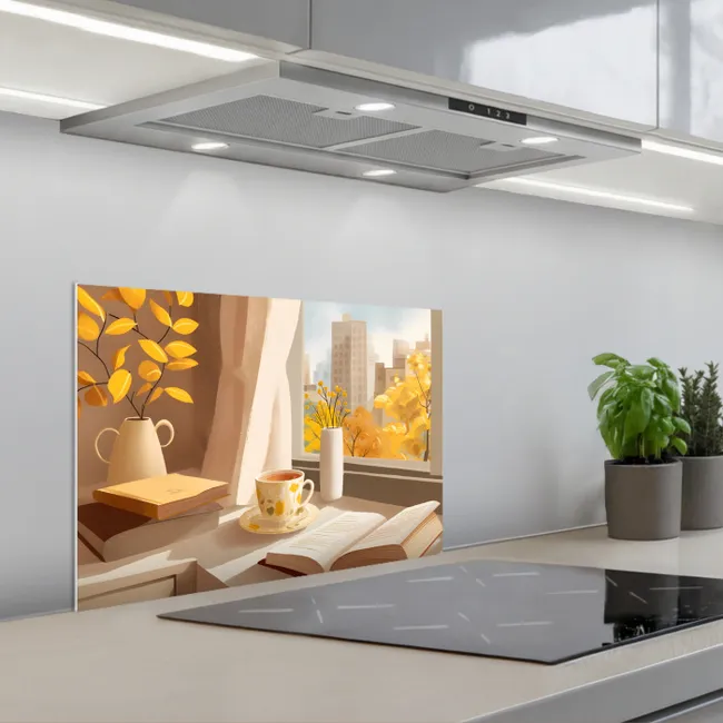 Thee - Boek - Thee - Herfst keuken achterwand spatscherm klein -3d_schuin