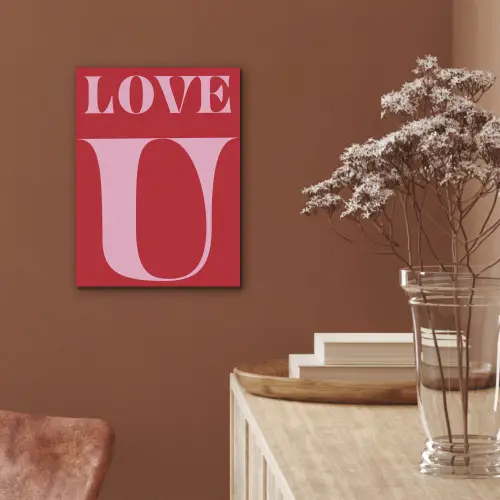 Rood - Love - Valentijn - Roze PET vilt klein -sfeer4
