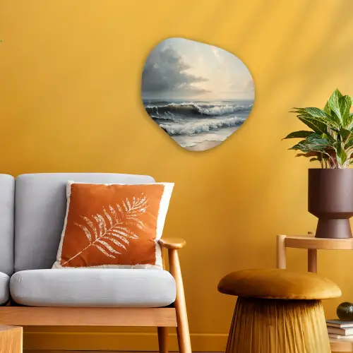 Strand - Zee - Zonsondergang Wandcirkel Organisch Forex 3mm klein -sfeer4